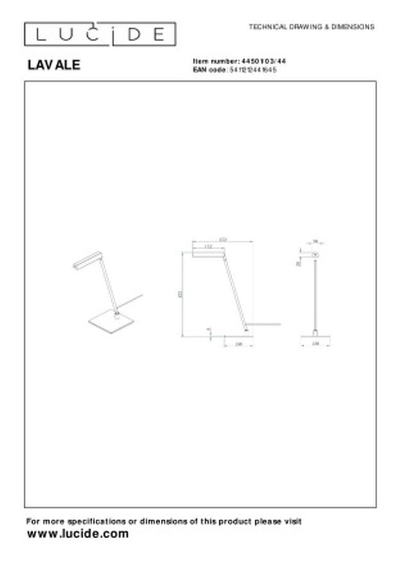 Lucide LAVALE - Stolná lampa - LED Dim.K/2700K - Okrová žltá